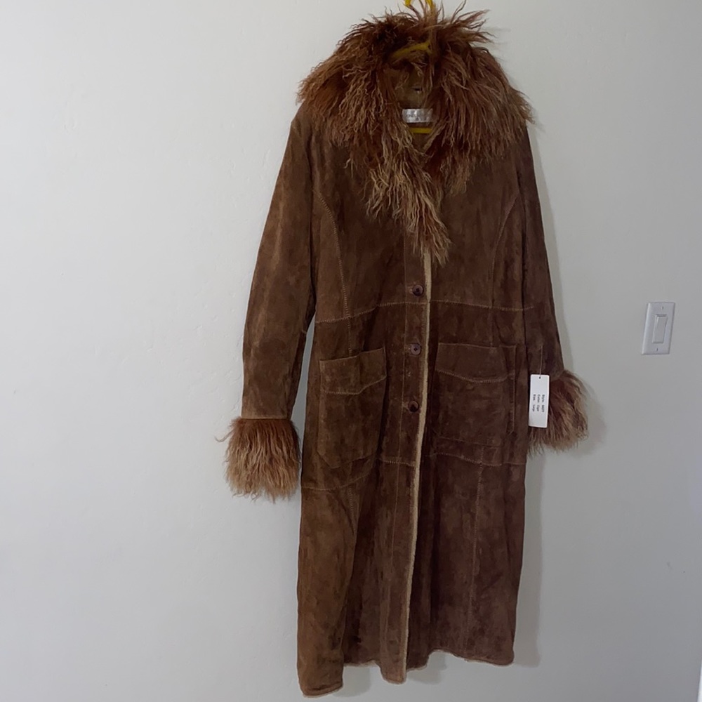 JONES NEW YORK SPORT GENUINE LEATHER SUEDE COAT